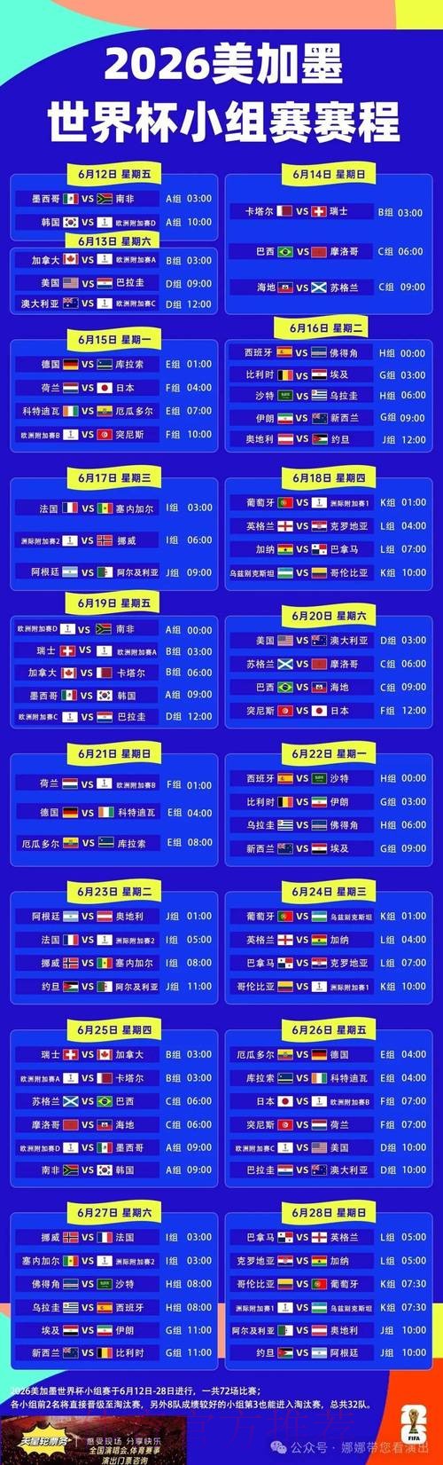 2026世界杯赛程完整版最新时间表怎么看 2026世界杯赛程完整版最新时间表怎么看